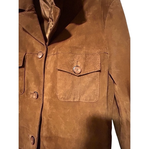Virginia Slims Vintage 70s Rust Suede Jacket Pigskin Button-Up Size L - Picture 4 of 7